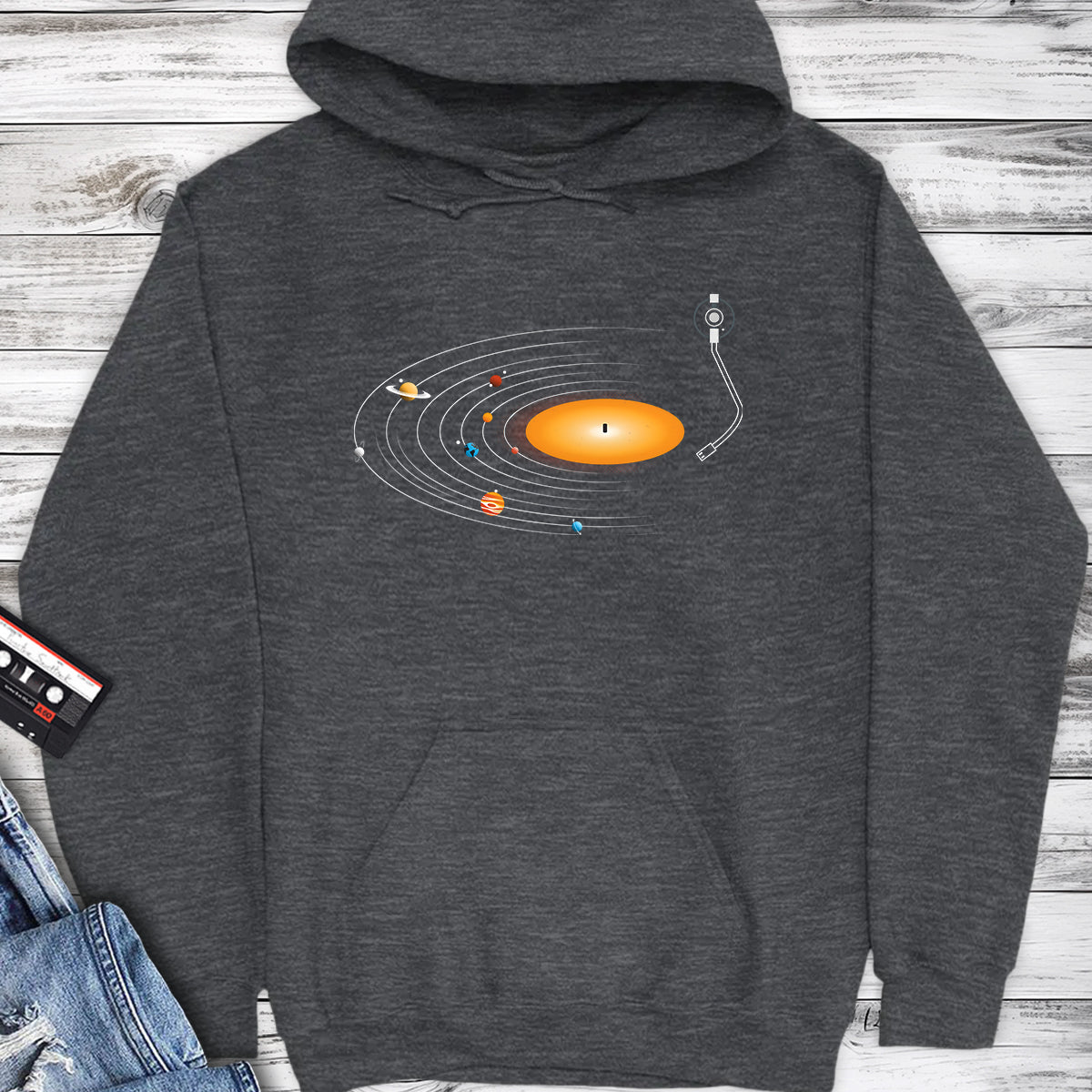 Vinyl Record Solar System Hoodie