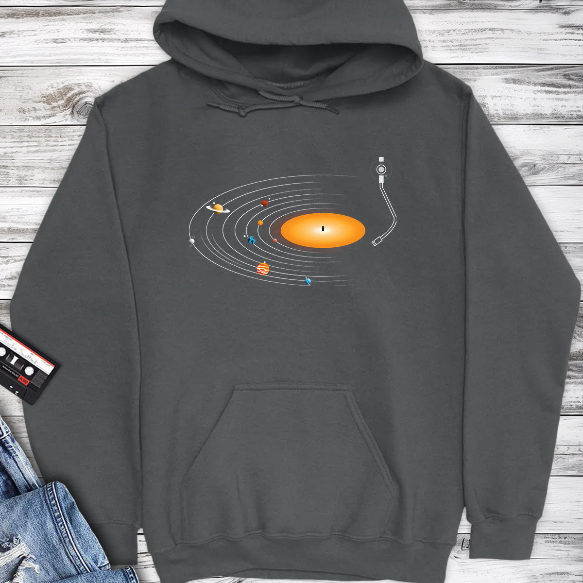 Vinyl Record Solar System Hoodie