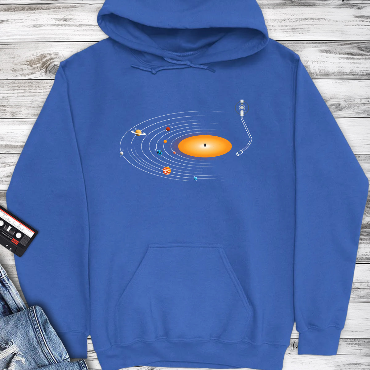 Vinyl Record Solar System Hoodie