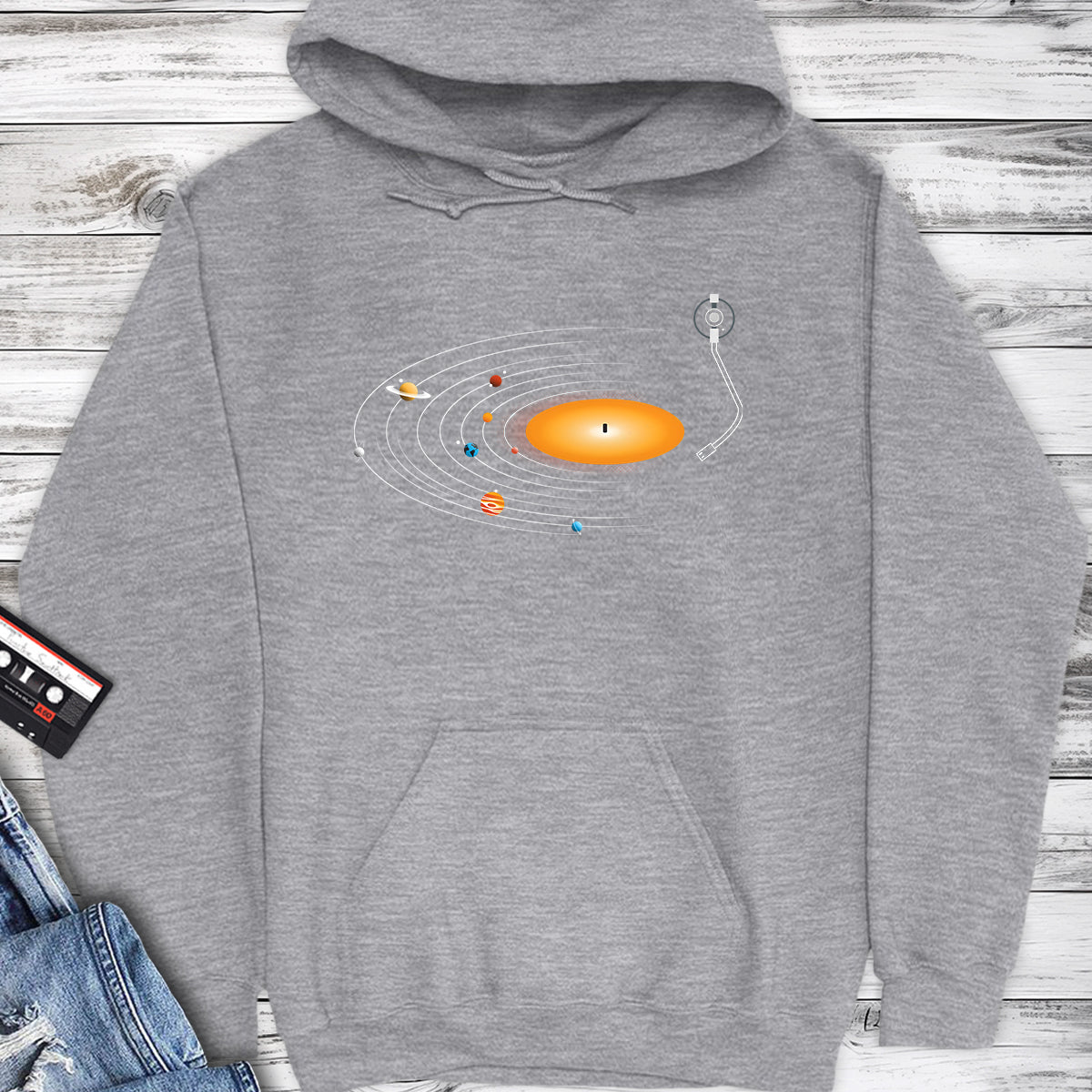 Vinyl Record Solar System Hoodie