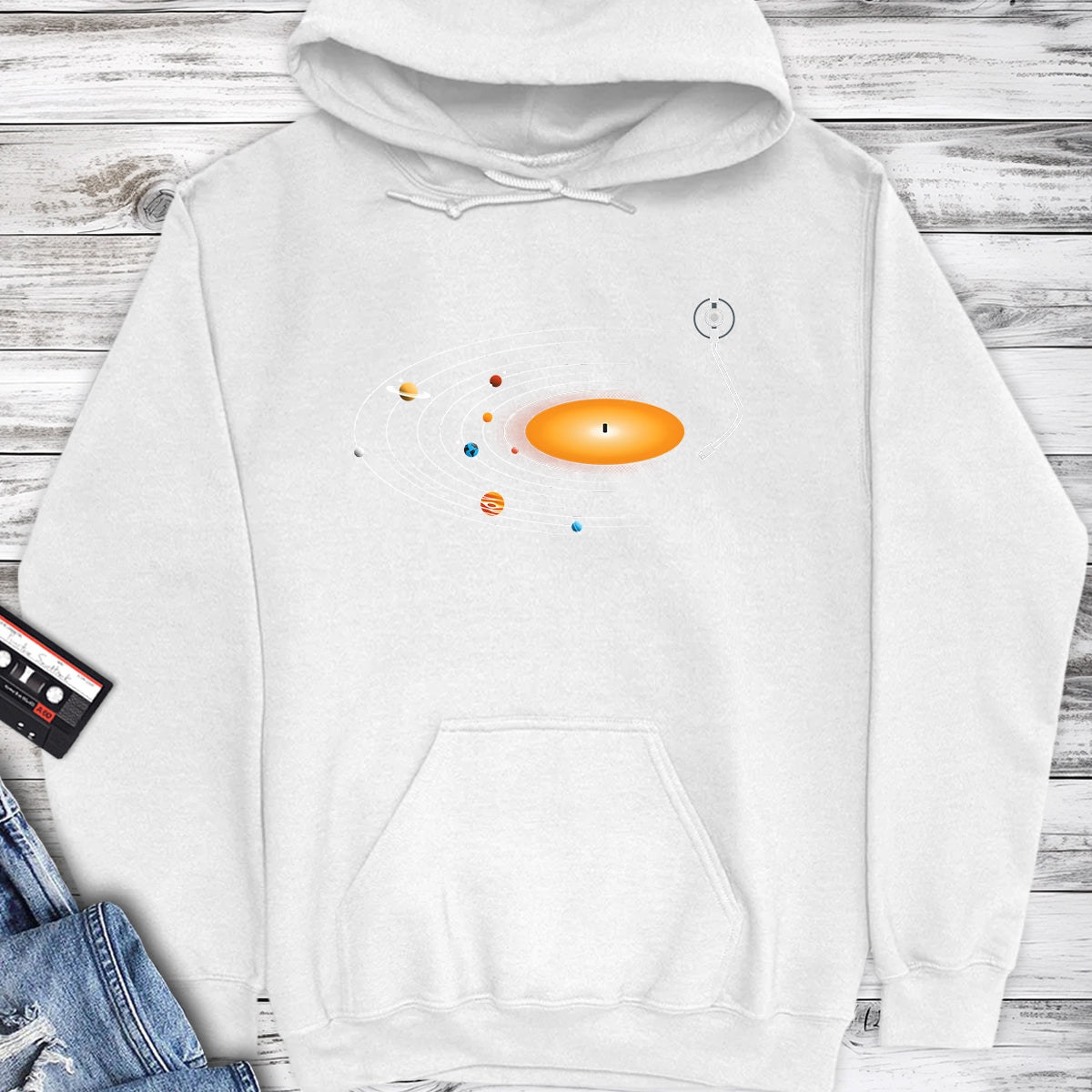 Vinyl Record Solar System Hoodie