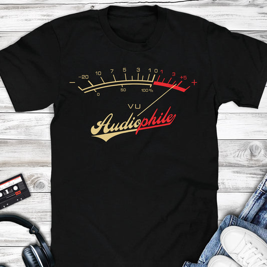 Audiophile VU Meter DB Level Header Analog Audio T-shirt