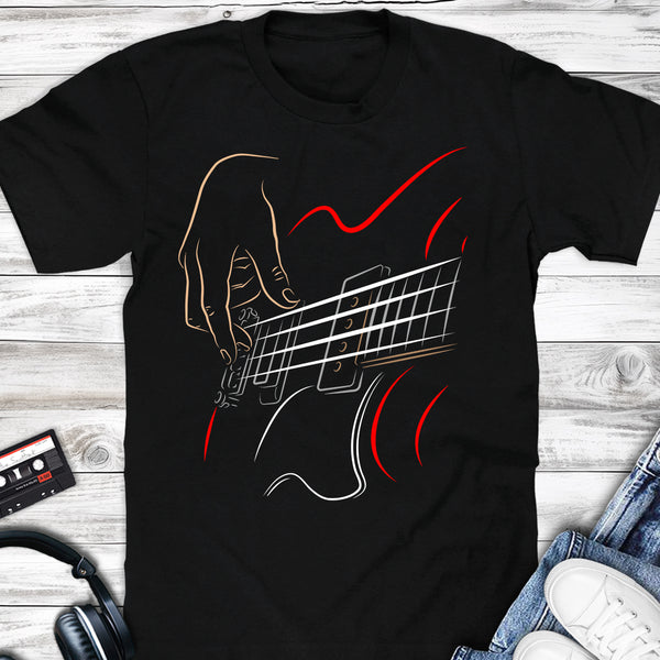 Hand On 4 Strings Bass Guitar T-shirt