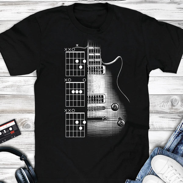 DAD Guitar CHords Single Cut Guitar T-shirt