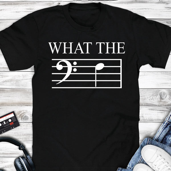 Funny What The F Music Theory Bass Clef T-shirt