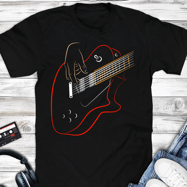 Hand On Single Cut Electric Guitar T-shirt