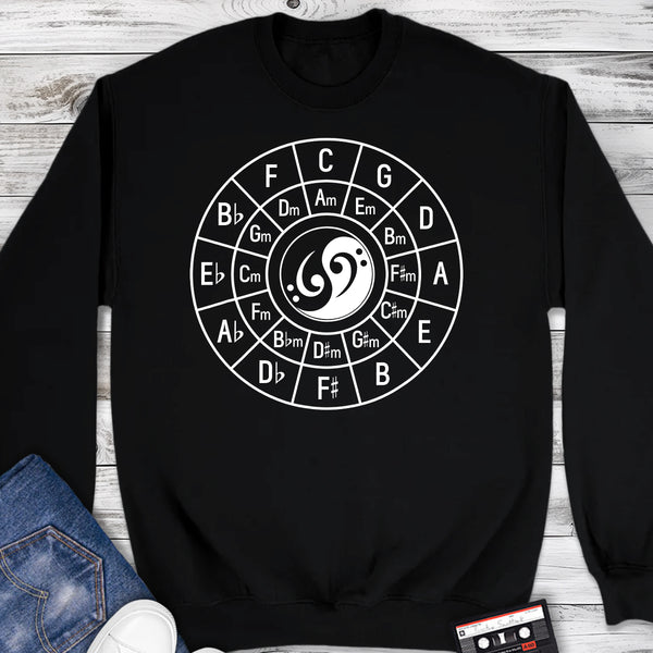 Harmony & Theory Musical Bass Clef Circle Of Fifths Sweatshirt