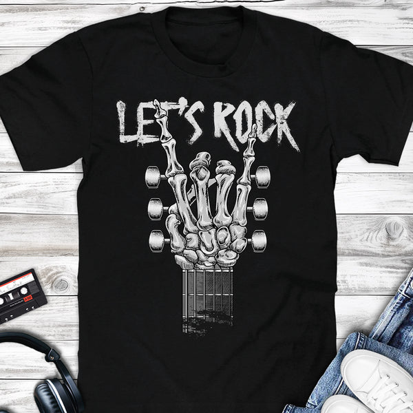 Let's Rock – Bone Guitar & Hand Sign T-shirt