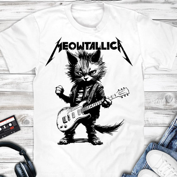 Meowtallica Cat Electric Guitar T-shirt