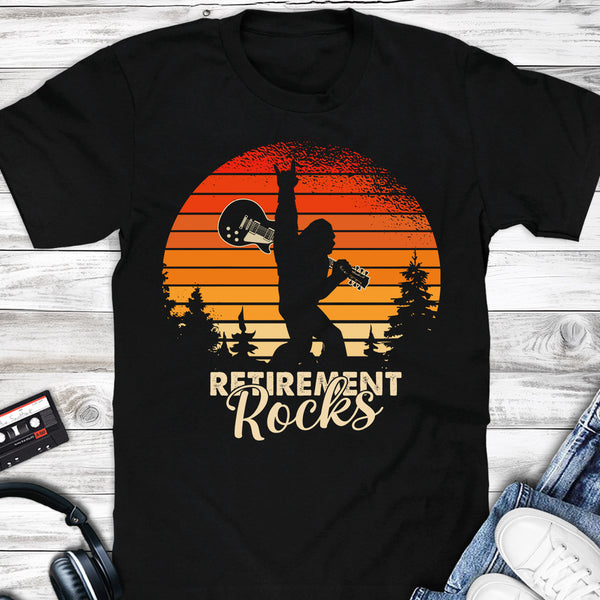 Retirement Rocks Bigfoot LP Electric Guitar T-shirt