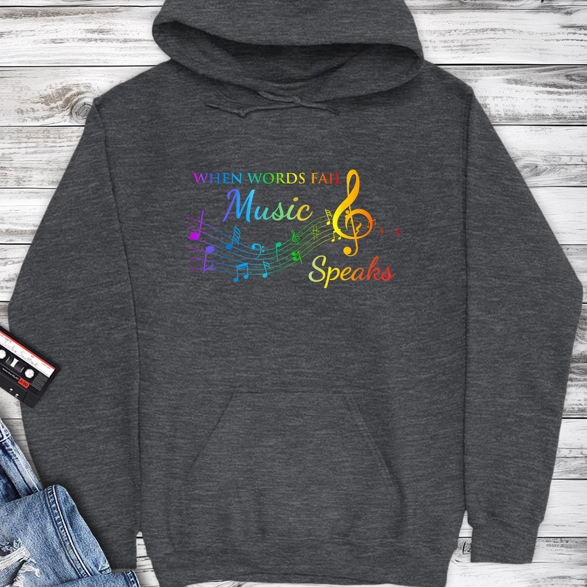 When Words Fails Music Speaks Music Notes Hoodie
