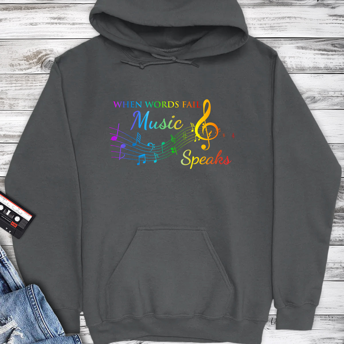 When Words Fails Music Speaks Music Notes Hoodie