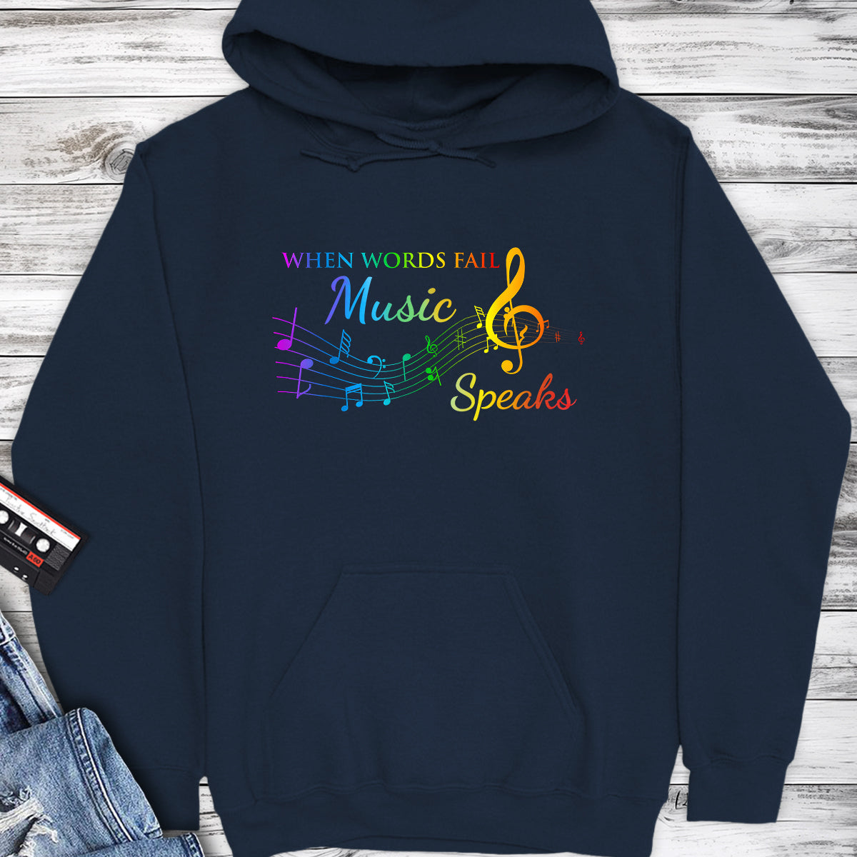 When Words Fails Music Speaks Music Notes Hoodie