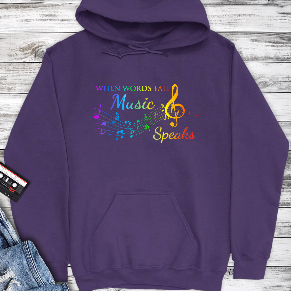 When Words Fails Music Speaks Music Notes Hoodie